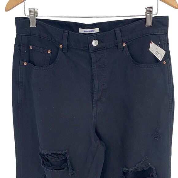 Pacsun Womens High Rise Button Fly Distressed Baggy Jeans Eco Black Size 30 NWT - Picture 2 of 13